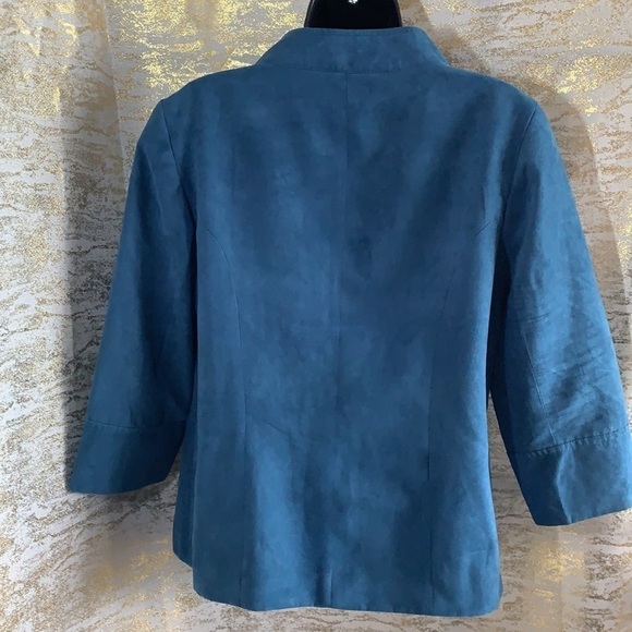 CHAPTER One blue/sea salt faux suede blazer/jacket size 10 - Picture 5 of 9